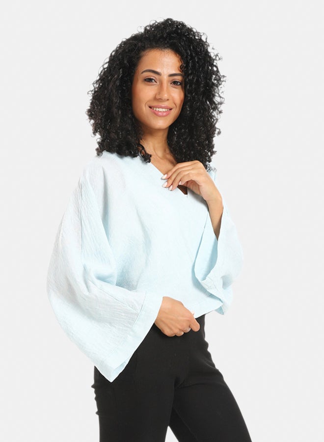 Azul Long Sleeve Lenin Crossed Blouse - Image 1